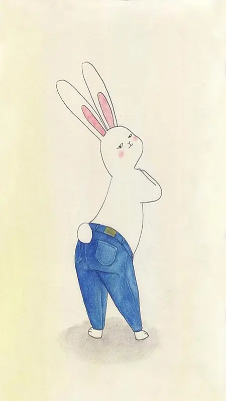卡通手绘兔子H5背景