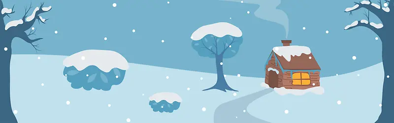 二十四节气大雪淡蓝色文艺唯美节气banner