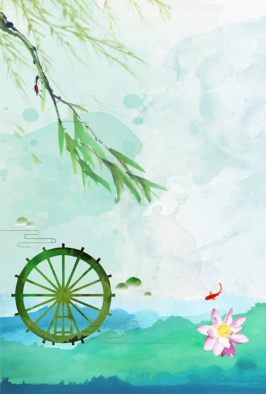 清新绿色手绘二十四节气立春海报