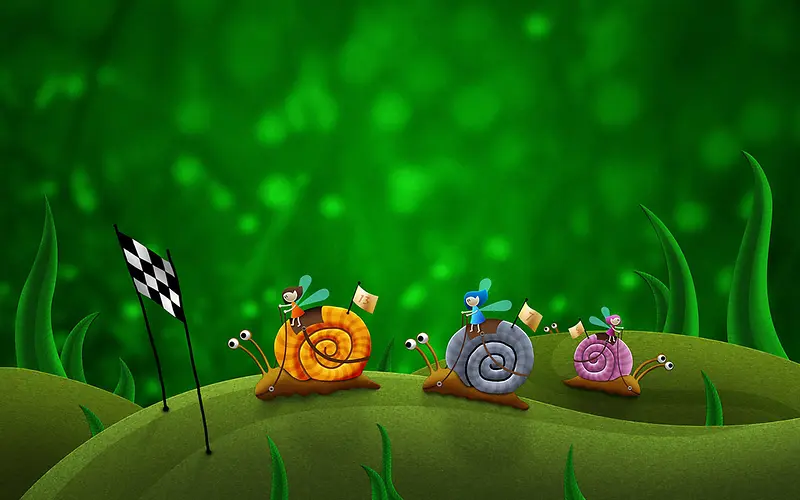 蜗牛卡通背景