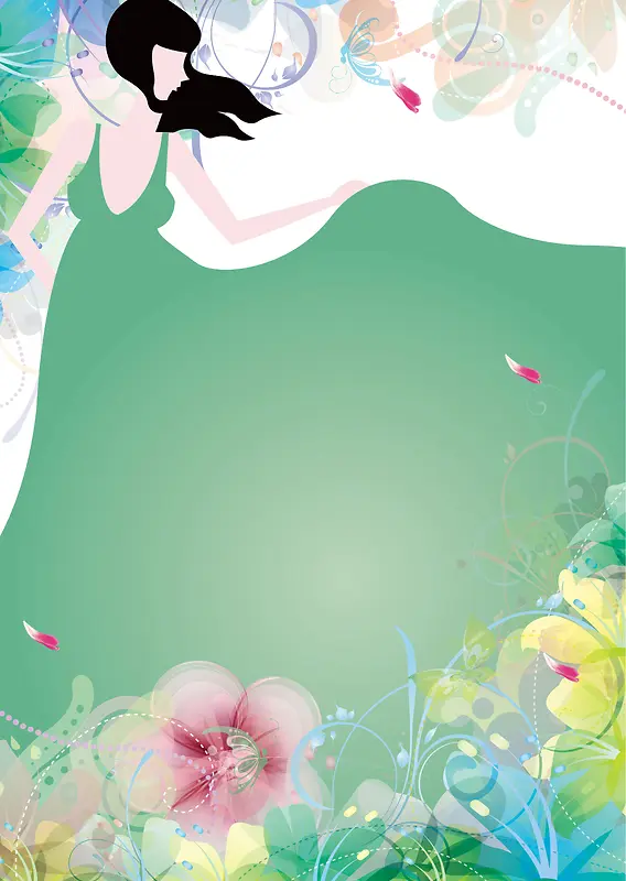 绿色矢量插画韩式微整形海报背景