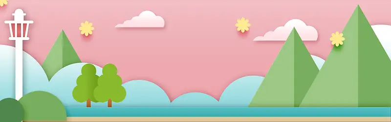 简约扁平建筑banner
