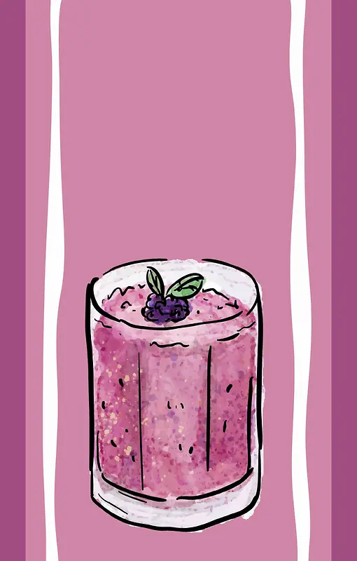 冷饮店树莓冰沙手绘海报背景模板