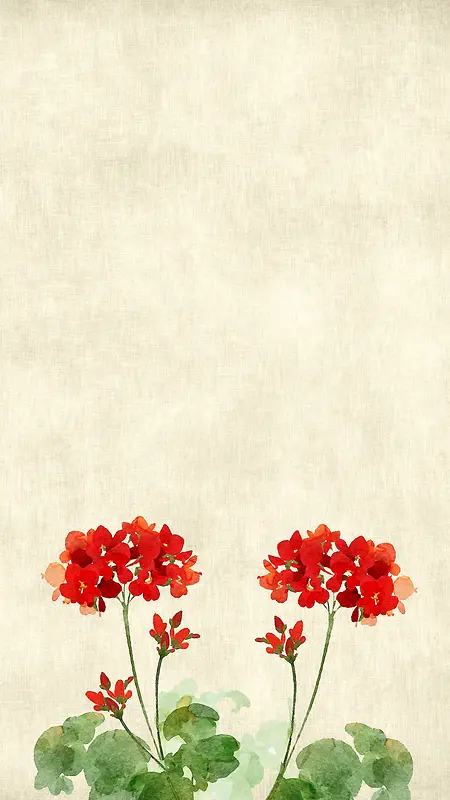 中国风手绘花朵背景素材