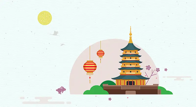 杭州西湖矢量旅游海报背景