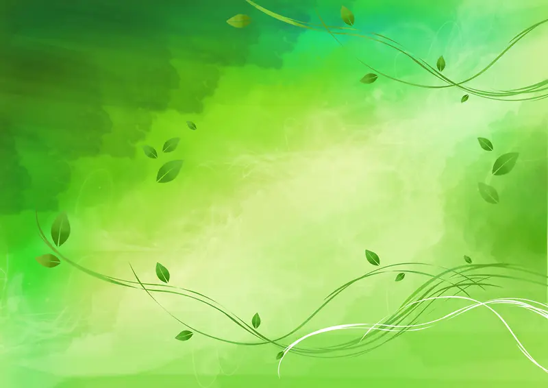 绿色手绘藤蔓背景