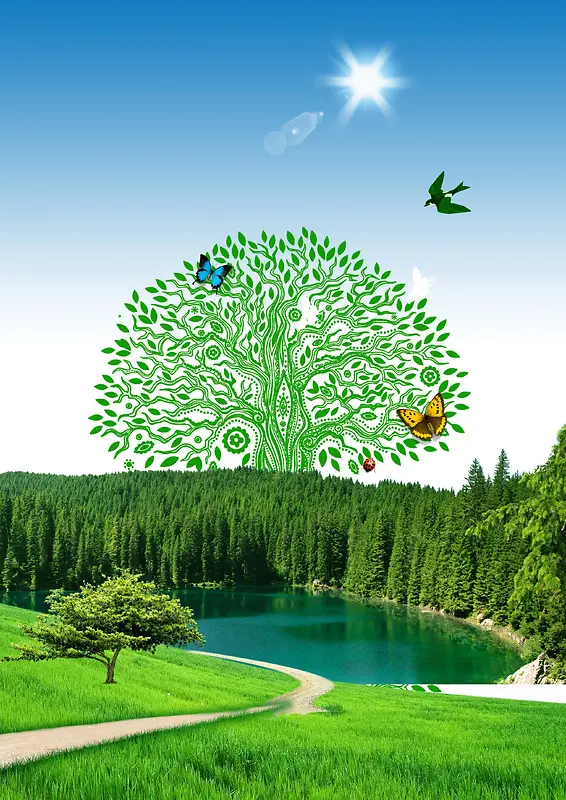 保护树木自然海报