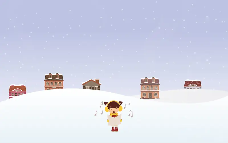 唱歌的小女孩下雪