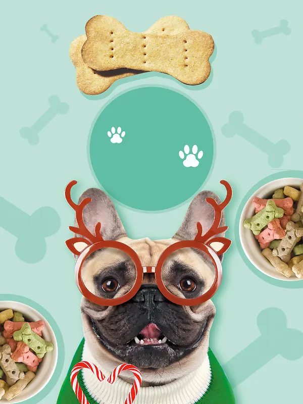 可爱宠物店食物海报背景素材