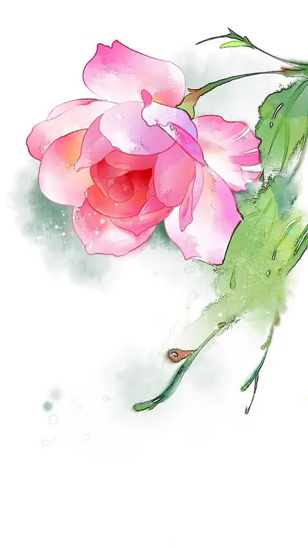 粉色手绘花朵h5背景