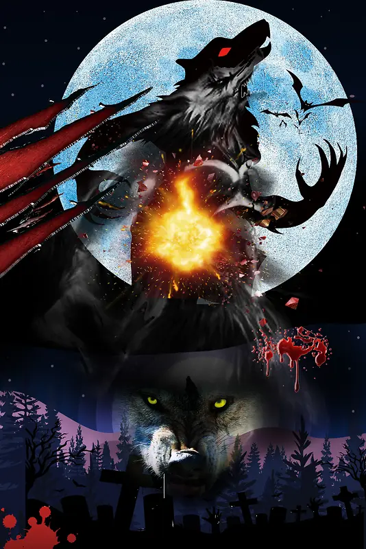 创意狼人杀游戏海报