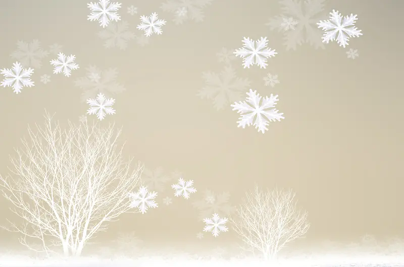 棕色质感雪花雪景海报背景模板