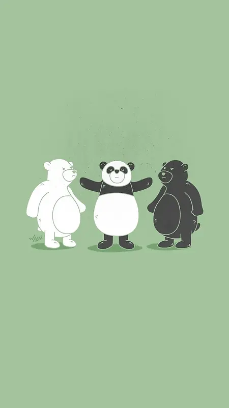 手绘可爱熊猫H5背景
