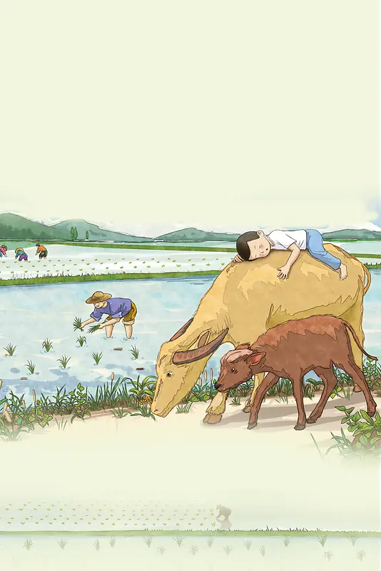 中国传统24节气谷雨公益海报