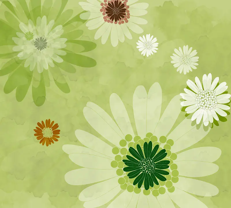 手绘水彩花朵花纹向日葵印刷背景