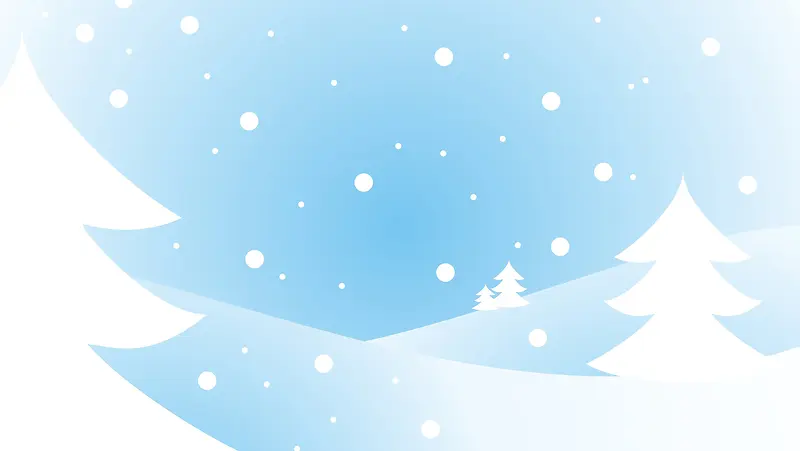 浅蓝色梦幻雪天圣诞树背景