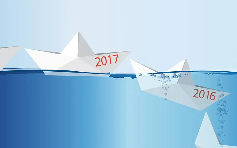 2017卡通水里纸船背景模板