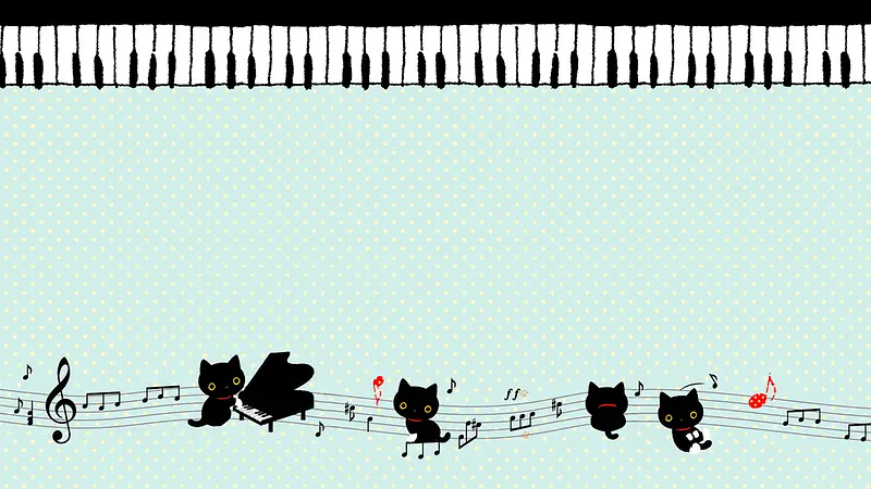 弹钢琴的小猫海报
