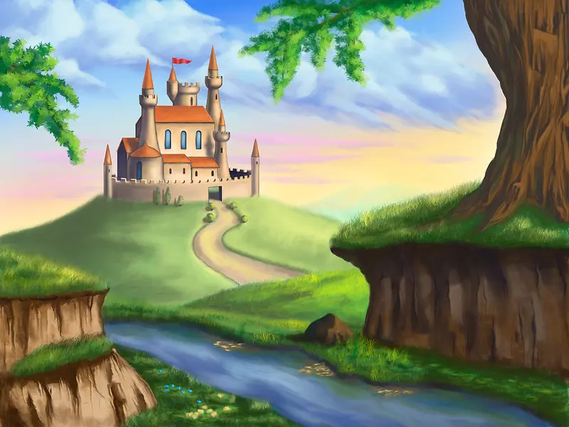 格林童话卡通小屋背景