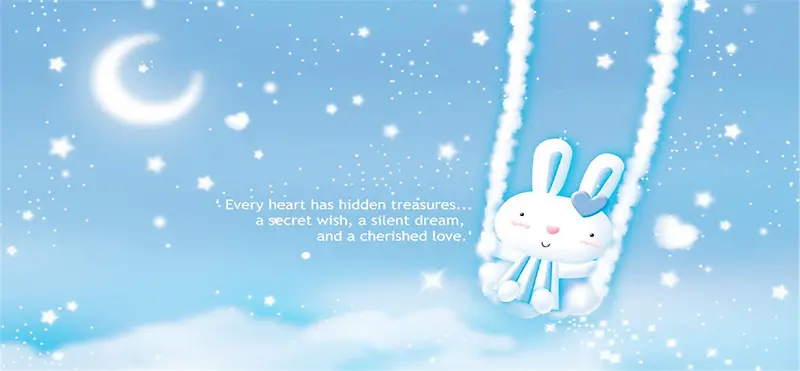 浅蓝色冬季卡通兔子淘宝素材背景