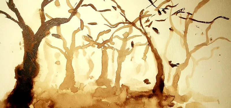 手绘的树影背景