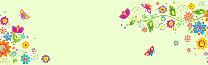 卡通清新唯美花背景banner