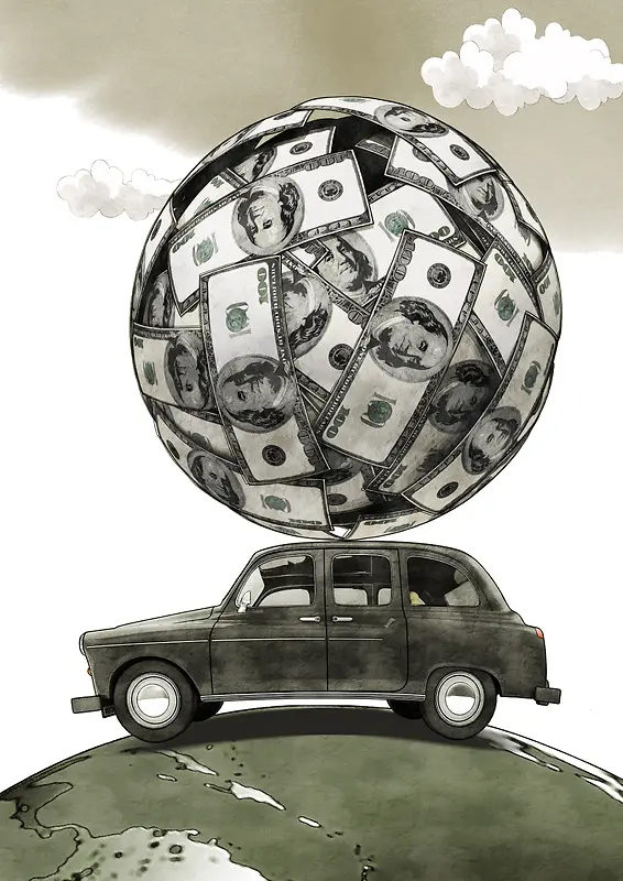 商务金融货币汽车海报背景素材