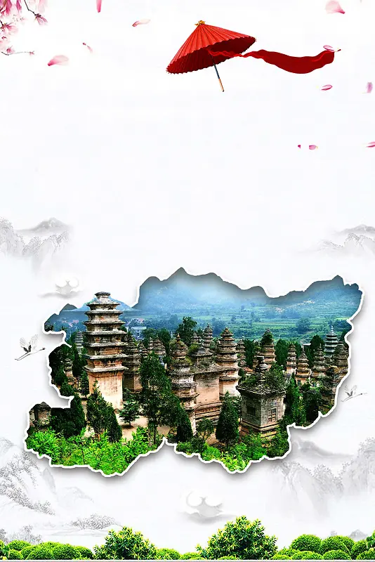 中国风梦幻农村风景