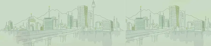 简约城市手绘背景banner