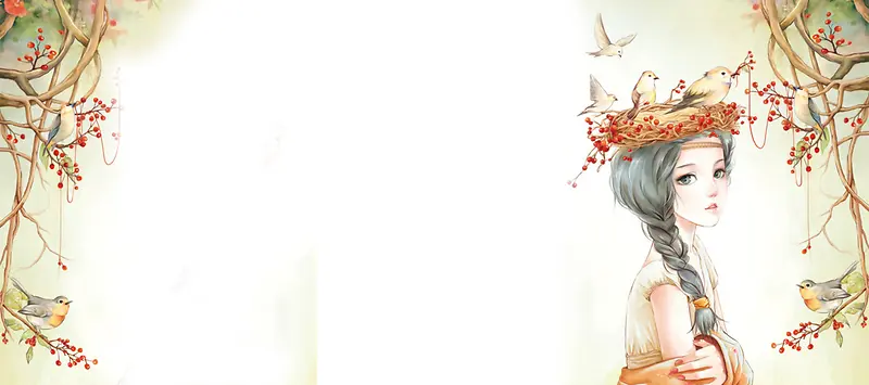 唯美女孩背景banner
