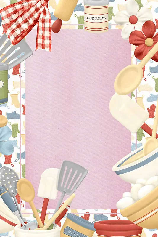 粉色可爱甜蜜家居厨房厨具日用品广告背景
