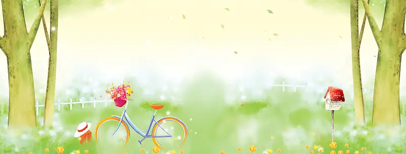 手绘风景森林