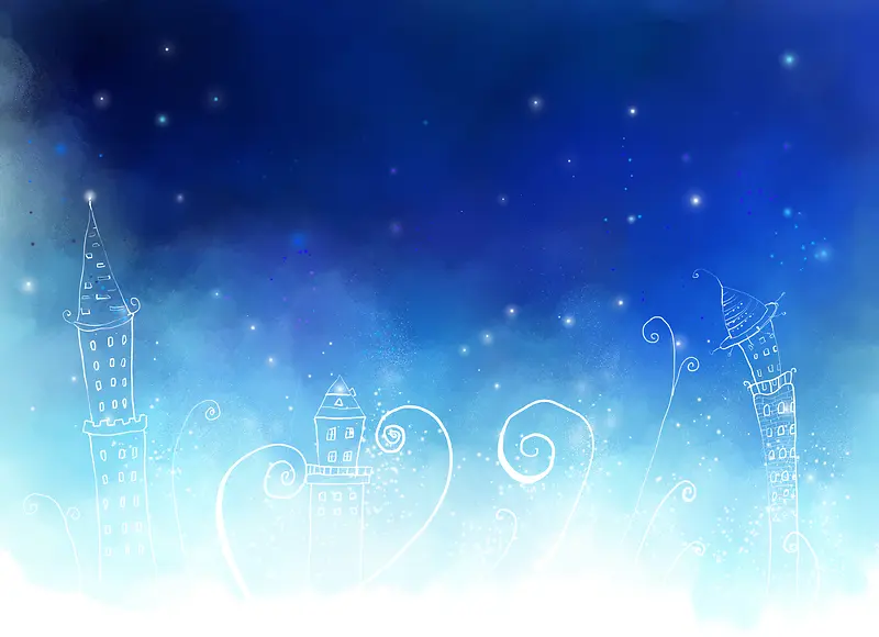 蓝色手绘星空背景