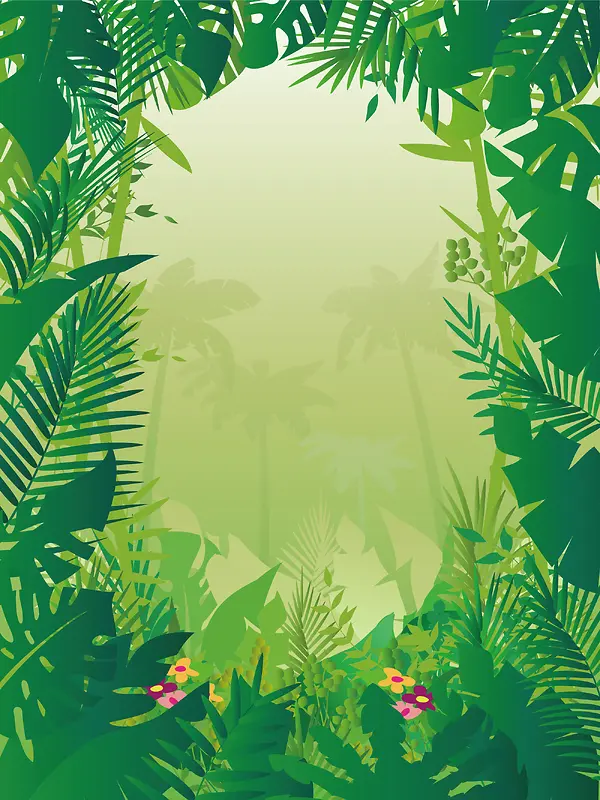 绿色丛林海报背景素材