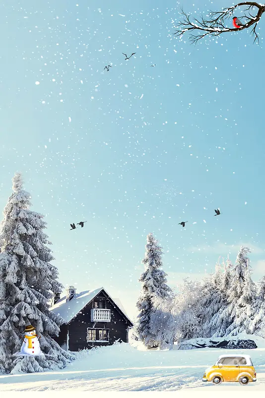 中国传统节气小雪冬季海报