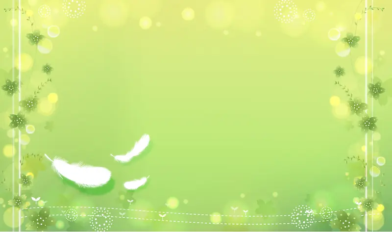 绿色手绘花朵藤蔓背景