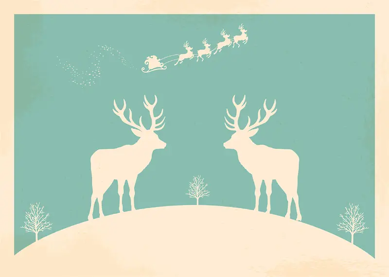 可爱儿童圣诞节海报展板手绘背景素材