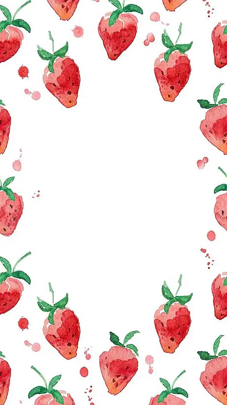 卡通手绘草莓可爱背景图