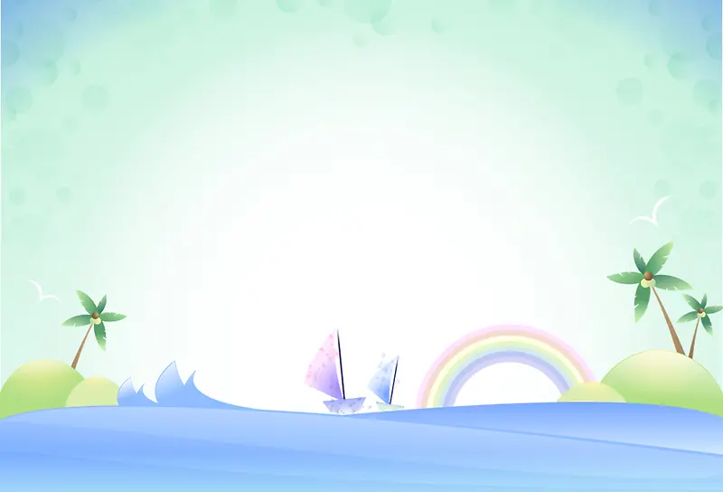 绿色手绘海洋背景