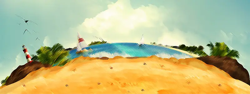 卡通环球海洋背景banner