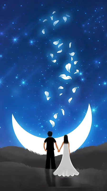 情人节蓝色月亮浪漫背景