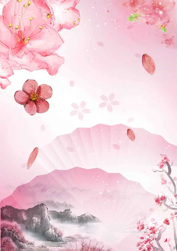 樱花节海报背景模板