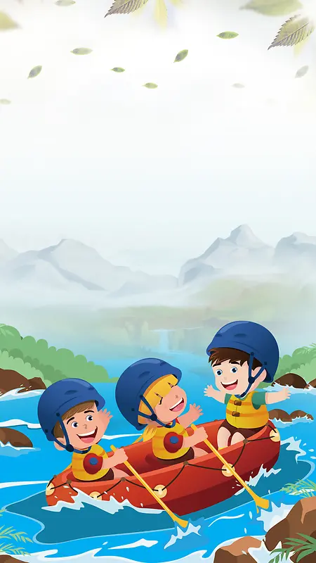 蓝色大海游泳划船H5背景素材