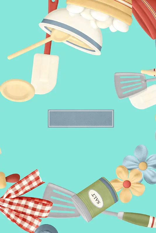 靛蓝家居厨房厨具日用品素雅广告背景