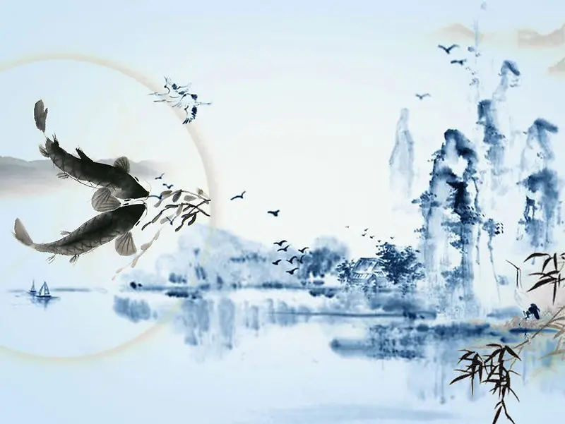浪漫中国风水墨背景