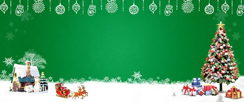 绿色促销圣诞psd海报模板