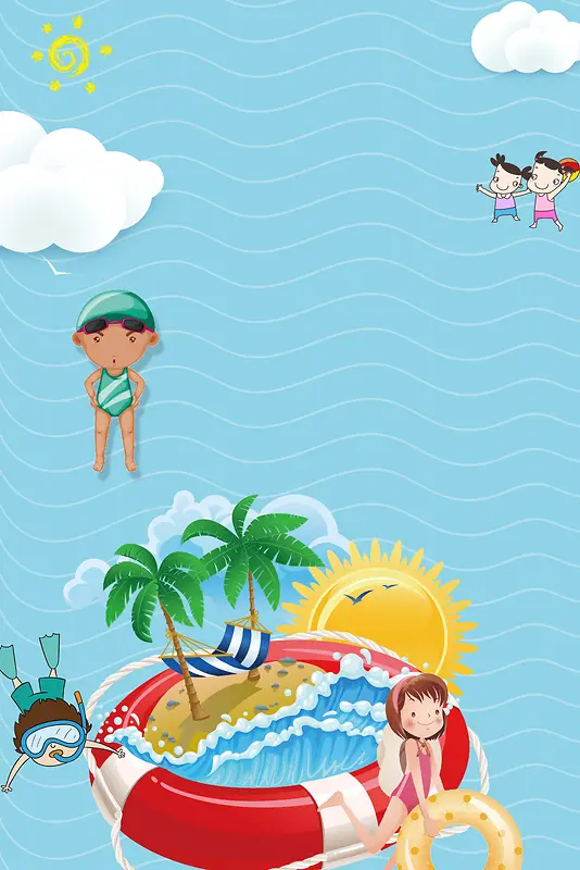 游泳馆海报背景素材