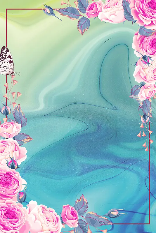 玫瑰花卉装饰海报背景素材