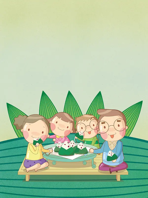 端午节吃粽子海报背景