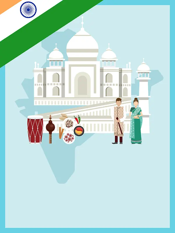 印度旅游海报背景